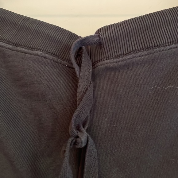 Cotton wide leg drawstring pants in black with brown stitching. Size 2 (L) GUC - Picture 4 of 7